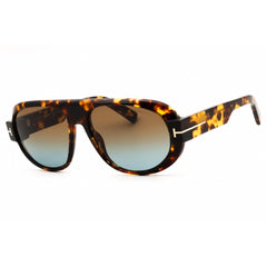 Tom Ford Men's Sunglasses - Dark Havana Acetate Oval Shape Full Rim Frame | FT1102 52F
