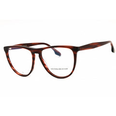 Victoria Beckham Women's Eyeglasses - Striped Red Acetate Oval Frame | VB2672 618