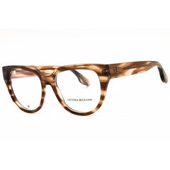 Victoria Beckham Women's Eyeglasses - Striped Brown Acetate Cat Eye Frame | VB2674 230