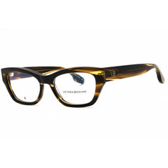 Victoria Beckham Women's Eyeglasses - Striped Khaki Acetate Cat Eye Frame | VB2675 318