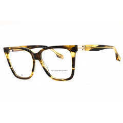 Victoria Beckham Women's Eyeglasses - Striped Khaki Acetate Cat Eye Frame | VB2680 318