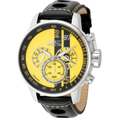 Invicta Men's Watch - S1 Rally Quartz Yellow and Black Dial Leather Strap | 48616