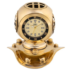 Invicta Unisex Desktop Clock - Pro Diver Quartz Glass Crystal Gold Tone Dial | 49038