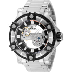 Invicta Men's Watch - Bolt Automatic Skeleton Black Dial Silver Tone Bracelet | 49057