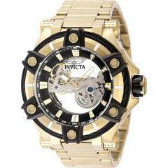 Invicta Men's Watch - Bolt Automatic Skeleton Black Dial Yellow Gold Bracelet | 49058