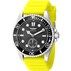 Invicta Men's Watch - Pro Diver Quartz Charcoal Dial Yellow Silicone Strap | 49339