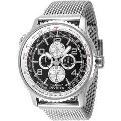 Invicta Men's Watch - Ocean Voyage Quartz Black Dial Silver Tone Bracelet | 49410