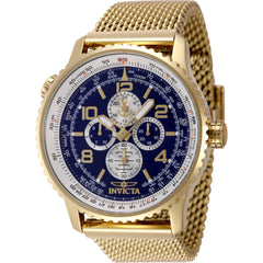 Invicta Men's Watch - Ocean Voyage Quartz Blue Dial Yellow Gold Bracelet Watch | 49411