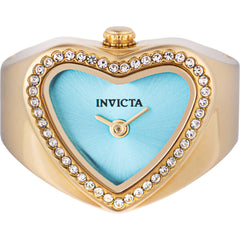 Invicta Women's Mini Ring Watch - Angel Yellow Gold Case Light Blue Dial | 49576