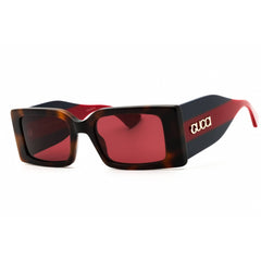 Gucci Women's Sunglasses - Havana Blue Acetate Rectangular Full Rim | GG1860S 002