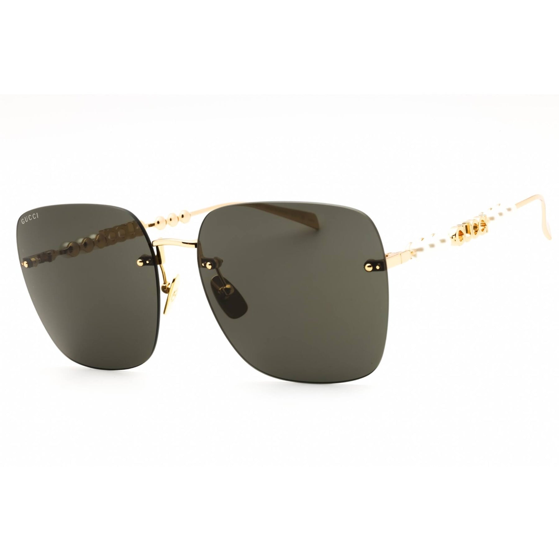 Gucci GG1923SA 001 Sunglasses Gold with Pearl Square Frame, Grey Lenses Gucci GG1923SA Sunglasses | Select Eyewear main image 3