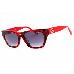 Guess Women's Sunglasses - Red Havana Acetate Cat Eye Full Rim Frame | GU00203-H 54B