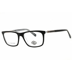 Harley Davidson Men's Eyeglasses - Black/Crystal Acetate Square 57mm | HD0975 003