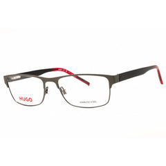 HUGO Men's Eyeglasses - Dark Ruthenium Grey Metal Rectangular Frame | HG 1263 0PTA 00