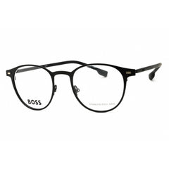 Hugo Boss Men's Eyeglasses - Matte Black Metal Round Full Rim Frame | 1010 0003 00