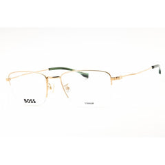 Hugo Boss Men's Eyeglasses - Gold Metal Rectangular Half Rim | BOSS 1516/G 0J5G 00