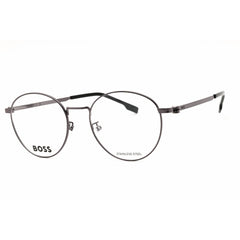 Hugo Boss Men's Eyeglasses - Dark Ruthenium Black Metal Round | BOSS 1539/F 0V81 00