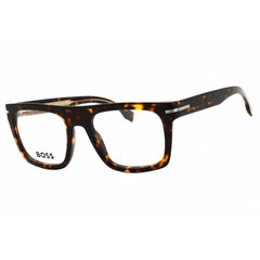 Hugo Boss Men's Eyeglasses - Havana Plastic Square Full Rim Frame | BOSS 1597 0086 00
