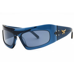 MCM Unisex Sunglasses - Shiny Blue Acetate Wraparound Full Rim Frame | MW0001 90X
