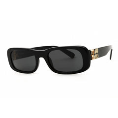 Miu Miu Women's Sunglasses - Black Acetate Rectangular Full Rim | 0MU 08ZS 1AB5S0