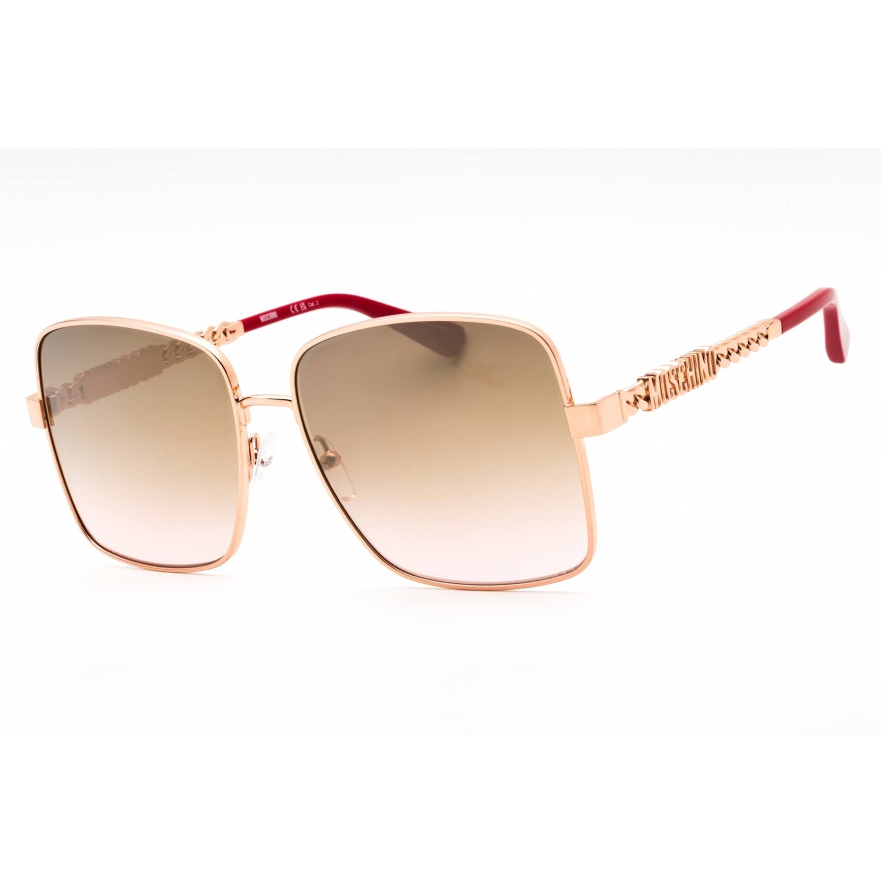 Moschino Red Frame Sunglasses with Gold Temples NEW Moschino Love MOL060/S-0MU1 70 Sunglasses 55mm 100  main image 2