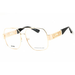 Moschino Women's Eyeglasses - Yellow Gold Metal Aviator Full Rim | MOS639 0000 00