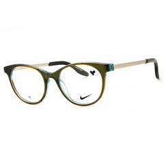 Nike Women's Eyeglasses - Olive/Blue Laminate Acetate Round Frame | NIKE 7173 317