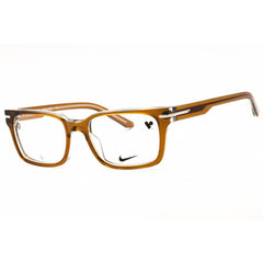 Nike Men's Eyeglasses - Amber/Smoke Laminate Rectangular Full Rim | NIKE 7174 218
