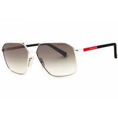 Prada Men's Sunglasses - Silver Metal Irregular Shape Full Rim Frame | 0PS A50S 1BC02M