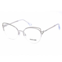 Roberto Cavalli Women's Eyeglasses - Shiny Palladium Metal Cat Eye Frame | RC5076 016