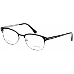 Tom Ford Men's Eyeglasses - Black Ruthenium Titanium Oval Full Rim Frame | FT5381 005