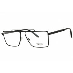 Versace Men's Eyeglasses - Matte Black Metal Rectangular Full Rim Frame | 0VE1295 1433