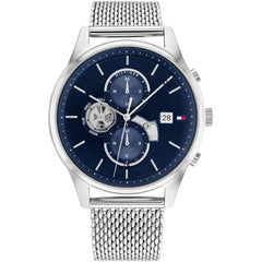 Tommy Hilfiger Men's Watch - Weston Quartz Navy Dial Silver Mesh Bracelet | 1710504