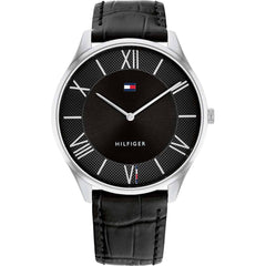 Tommy Hilfiger Men's Watch - Becker Quartz Black Dial Genuine Leather Strap | 1710516