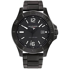 Tommy Hilfiger Men's Watch - Ryan Quartz Black Dial Steel Bracelet Date | 1791996