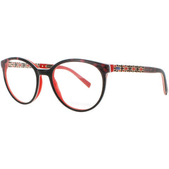Coco Song Women's Eyeglasses - Black/Red Plastic Round | NOBODY KNOWS CV245.02-09