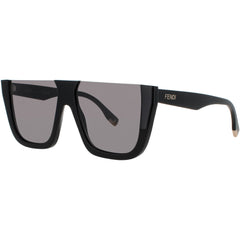 Fendi Women's Sunglasses - Shiny Black/Gold Acetate Half Rim Square | FE40136I 01-A