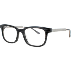 Harry Lary Men's Eyeglasses - Black/Grey/Stripes Acetate Square Frame | JUMPY E00