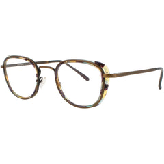 Harry Lary Unisex Eyeglasses - Tortoise/Bronze Acetate/Metal Square | GALLERY 6144