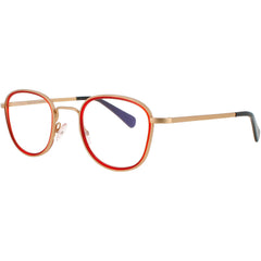 Harry Lary Unisex Eyeglasses - Gold/Red Acetate/Metal Full Rim Square | ROASTY 462