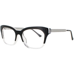 Harry Lary Unisex Eyeglasses - Black/Clear Acetate Full Rim Cat Eye Frame | ROOMY 21