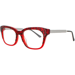 Harry Lary Unisex Eyeglasses - Red/Black Acetate Full Rim Cat Eye Frame | ROOMY C62