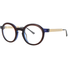 Harry Lary Unisex Eyeglasses - Black/Blue Acetate Full Rim Round | MANIFESTY E384