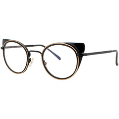 Harry Lary Women's Eyeglasses - Black/Gold Acetate/Metal Cat Eye Frame | DEVILY 101