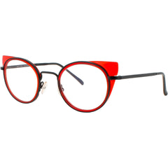 Harry Lary Women's Eyeglasses - Black/Red Acetate/Metal Cat Eye Frame | DEVILY 462