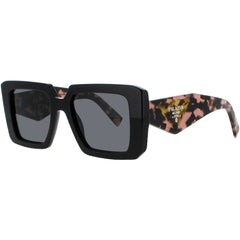 Prada Women's Sunglasses - Black/Multi-Color Acetate Square Frame | PR-23YS-1 AB5S0