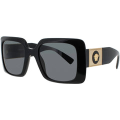 Versace Women's Sunglasses - Black/Gold Acetate Full Rim Square Frame | VE4405 GB1/87