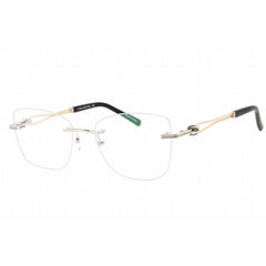 Charriol Women's Eyeglasses - Shiny Silver/Gold Black Cat Eye Frame | PC71061 C02