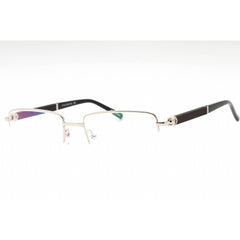 Charriol Men's Eyeglasses - Shiny Silver Black Metal Rectangular Frame | PC75108 C02
