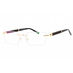 Charriol Men's Eyeglasses - Shiny Gold Black Metal Rectangular Frame | PC75109 C03